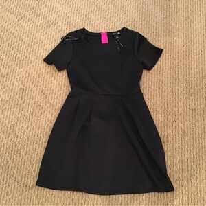 Forever21 Black Skater Dress with Pink Zipper Small